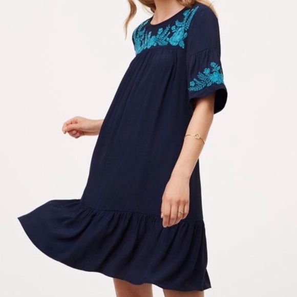 embroidered swing dress